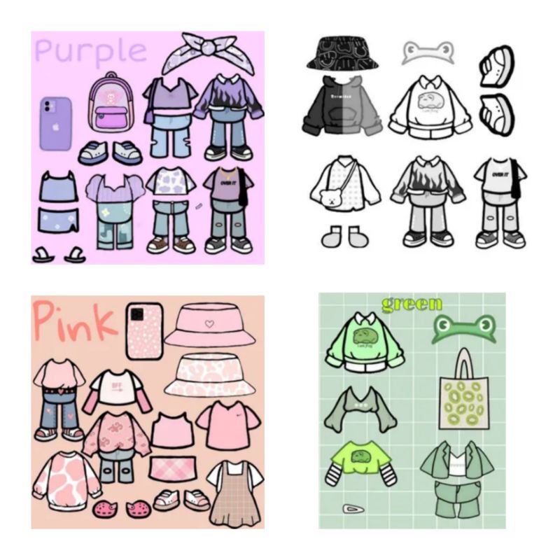 Toca Boca Paper Dress Shop 1 Doll Laminated With Velcro Tape Shopee