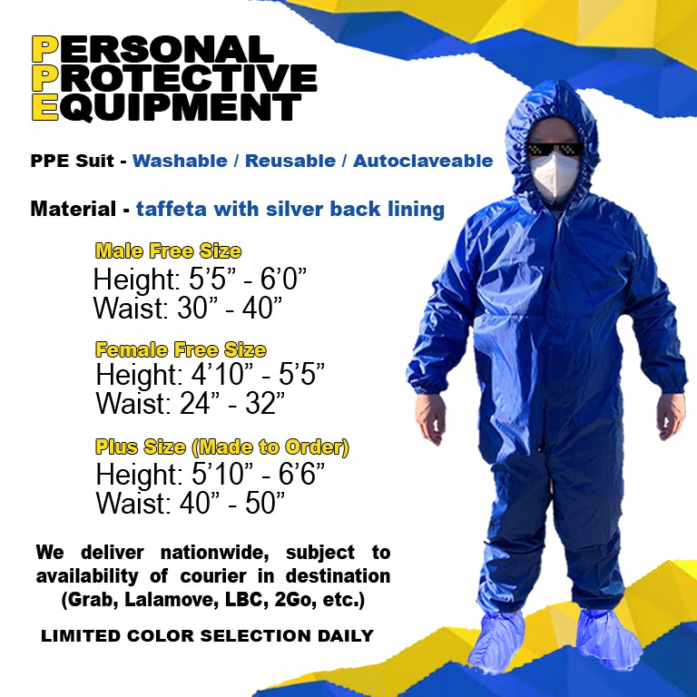 PPE SUITS - HIGH QUALITY DESIGNER MODEL SILVER BACK LINING | Shopee ...