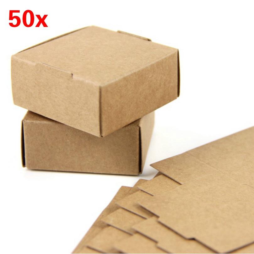 10/50pcs Cardboard Mini Box SIZE 5.5cmx5.5cmx2.5cm DIY Kraft Paper Box