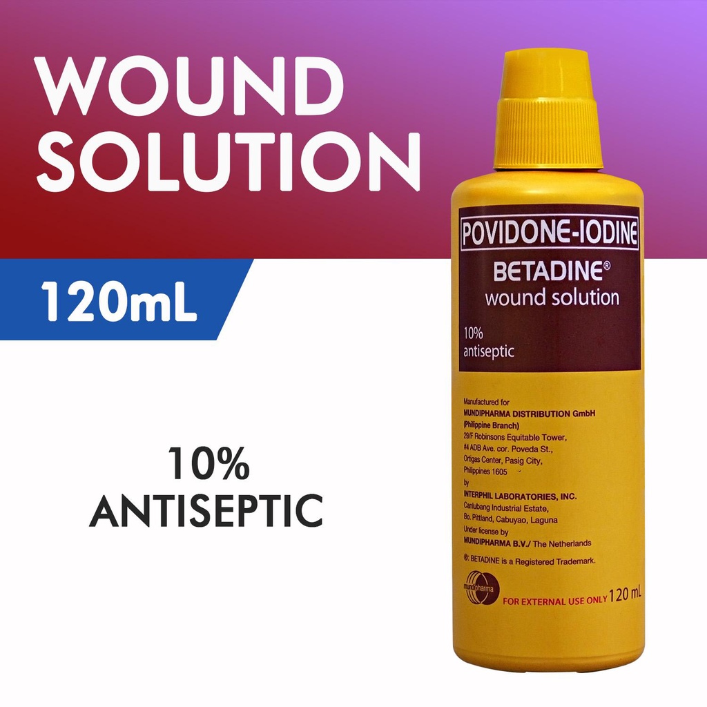 BETADINE (Povidone Iodine) 10 Antiseptic Wound Solution 120mL Shopee