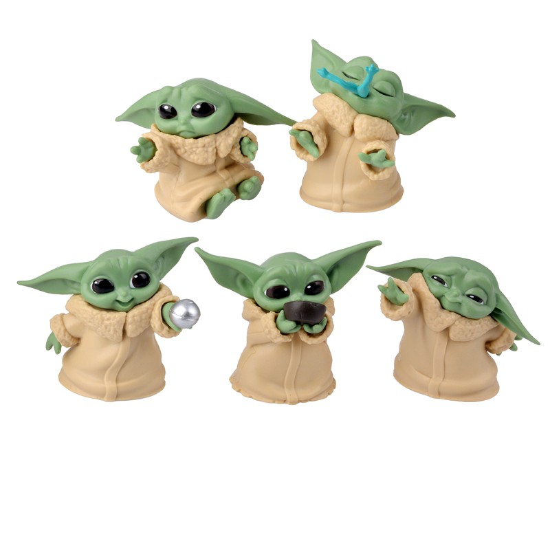 5Pcs Star Wars Plastic Yoda Hand-made Decoration Toy Anime Action ...