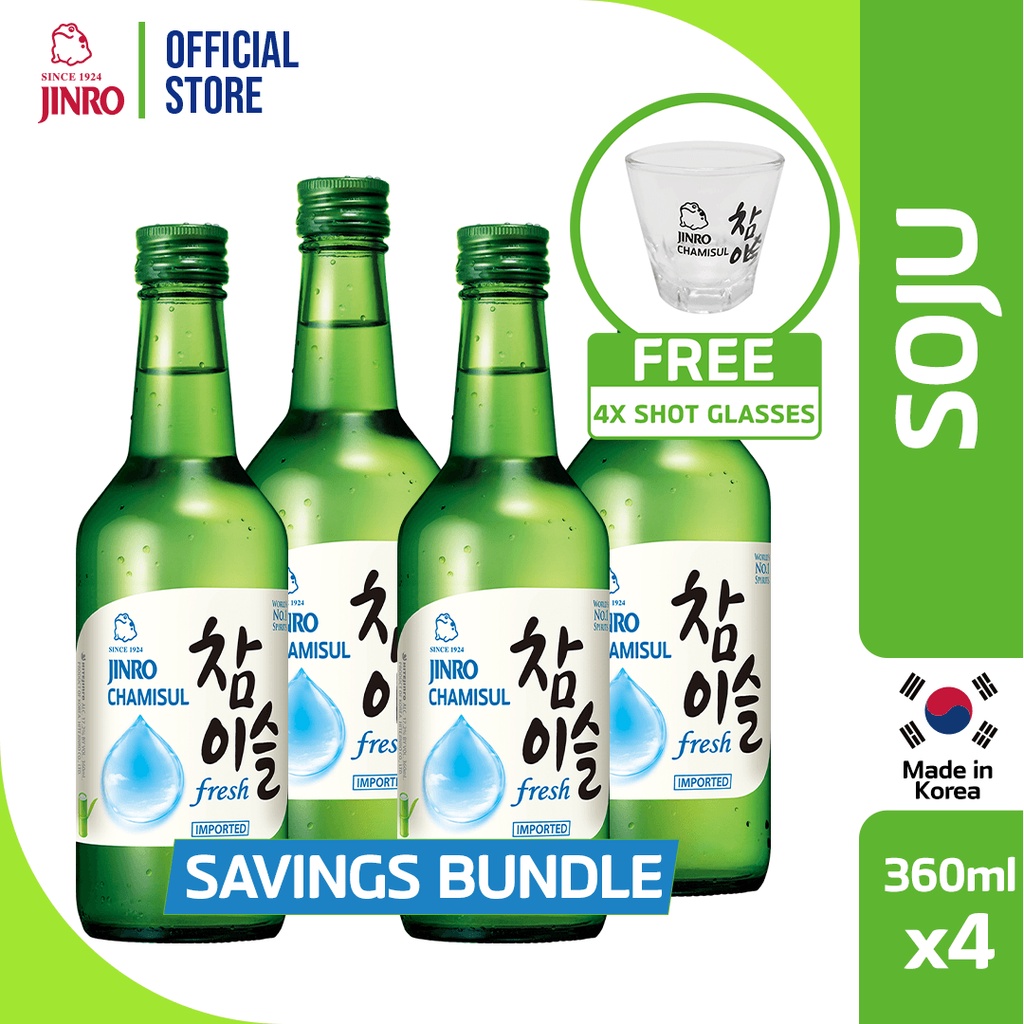 Mint Chocolate Oreojinro Chamisul Fresh Soju 360ml Pack Of 4 Free 4