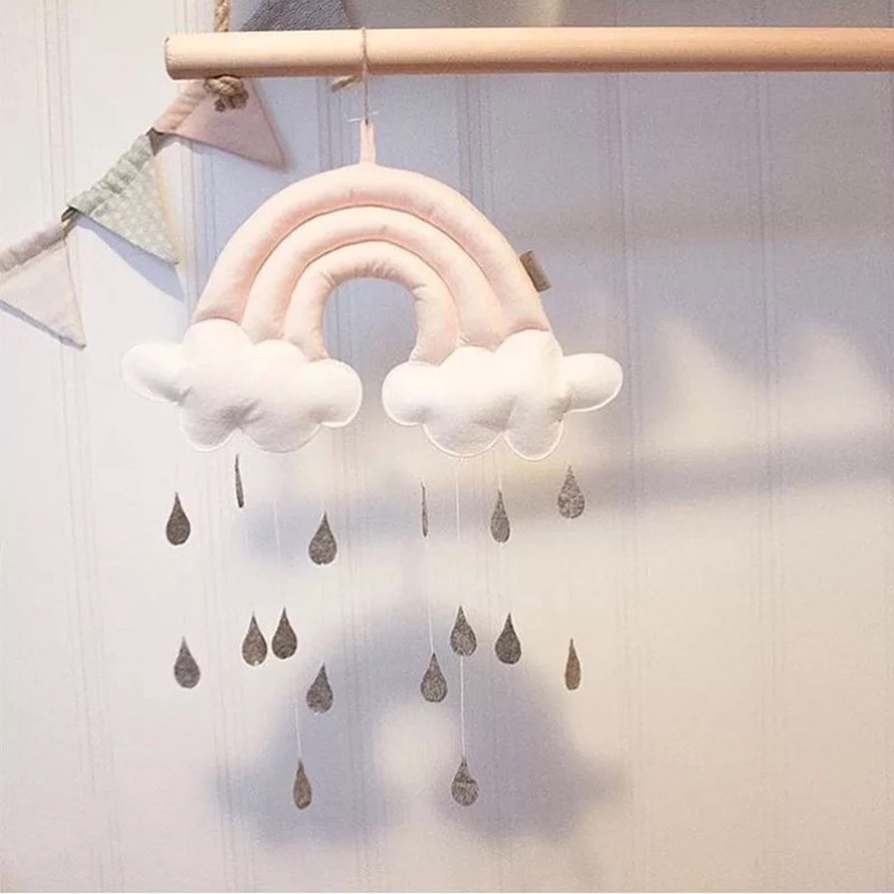 Mobile Hanging Cloud Raindrop Baby Crib Use Nursery Cute