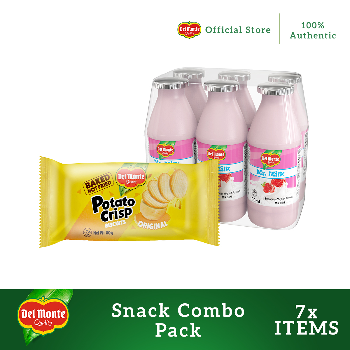 Del Monte Snack Combo Pack (Potato Crisp Original 80g + Mr. Milk