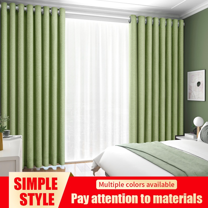Curtain Blackout Modern Plain Solid, Do You Double Width Curtains For Living Room In Philippines