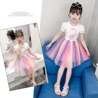 KKX Beixuan Girl Dress 3 Korean Fashion 4 Unicorn 5 Rainbow 6 Tulle 7 Children Princess 8 Ballet Skirt 9 Birthday Party 10 Baptism Anniversary 11 12 Summer 13-Year-Old Kids #1