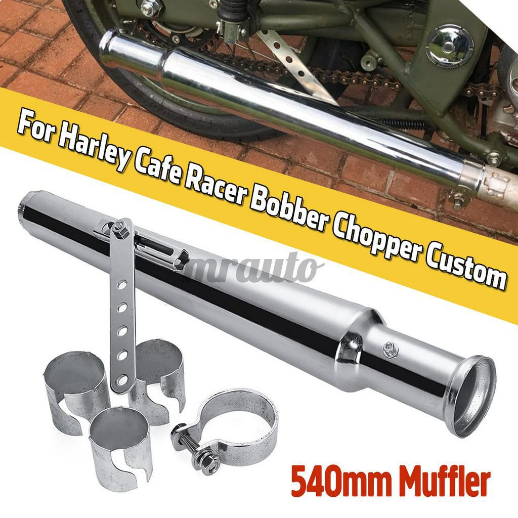 WY6V Muffler Cocktail Shaker Tulip Bell End Chrome Cafe Racer Bobber