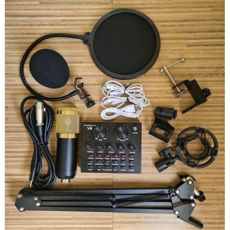 BM800 streaming condenser microphone with sound card/ V8 only or