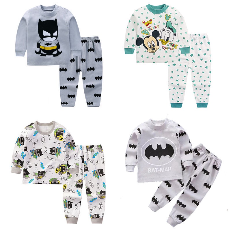 Autumn kids pajama baby clothes set cotton long sleeve baby boys suit