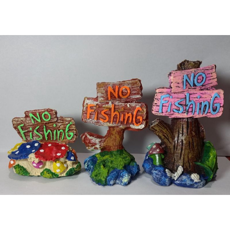 no fishing sign for aquarium decoration(actual photo displayed