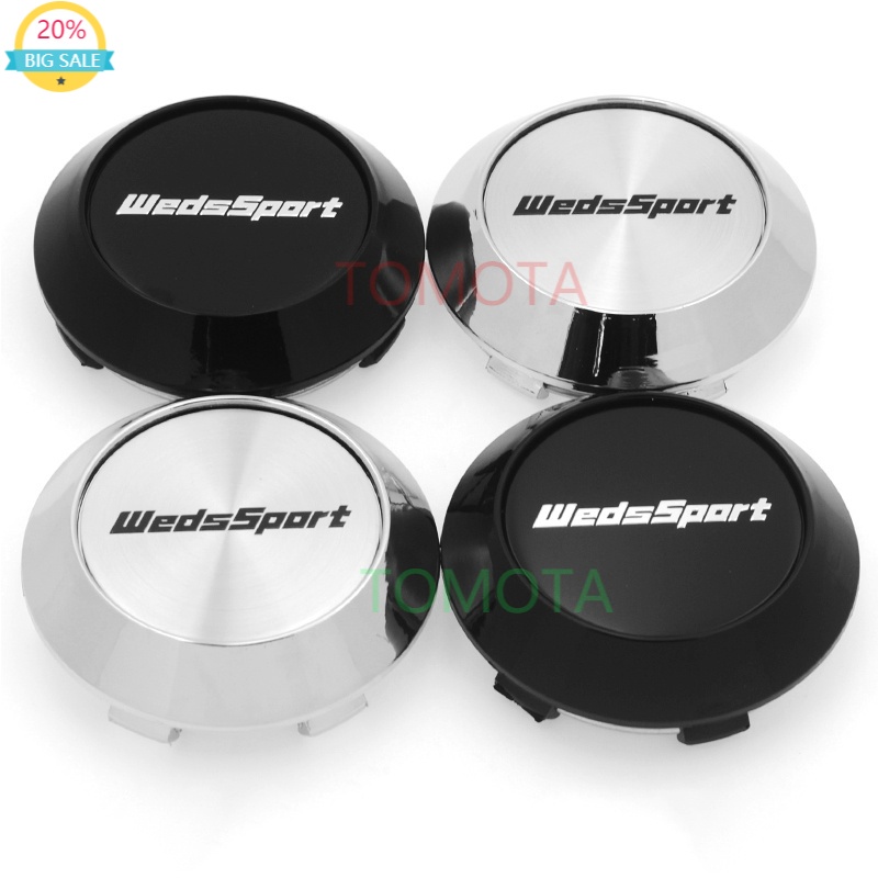 TOMOTA NEW 4pcs 70mm WedsSport Wheel Center Cap Weds Sport Rim Hub Caps