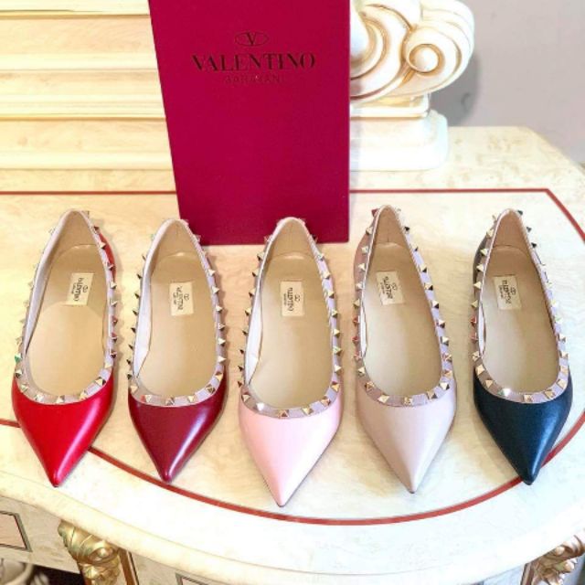 valentino red flat shoes