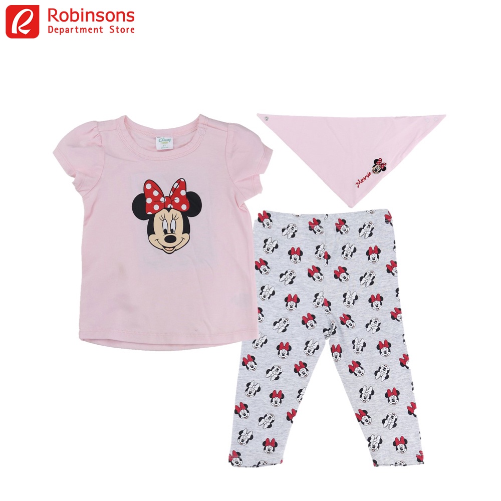 Disney Baby Minnie 3Pc Set (TShirt, Leggings, Bib) Shopee Philippines