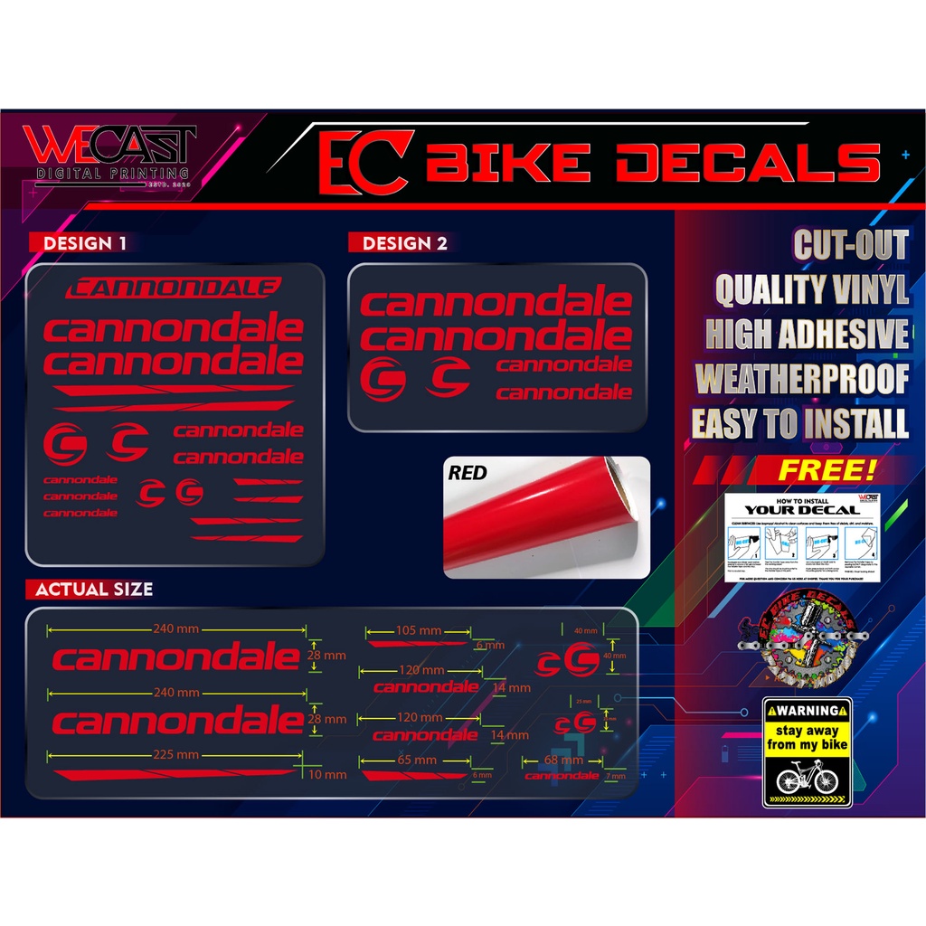 cannondale bike decals