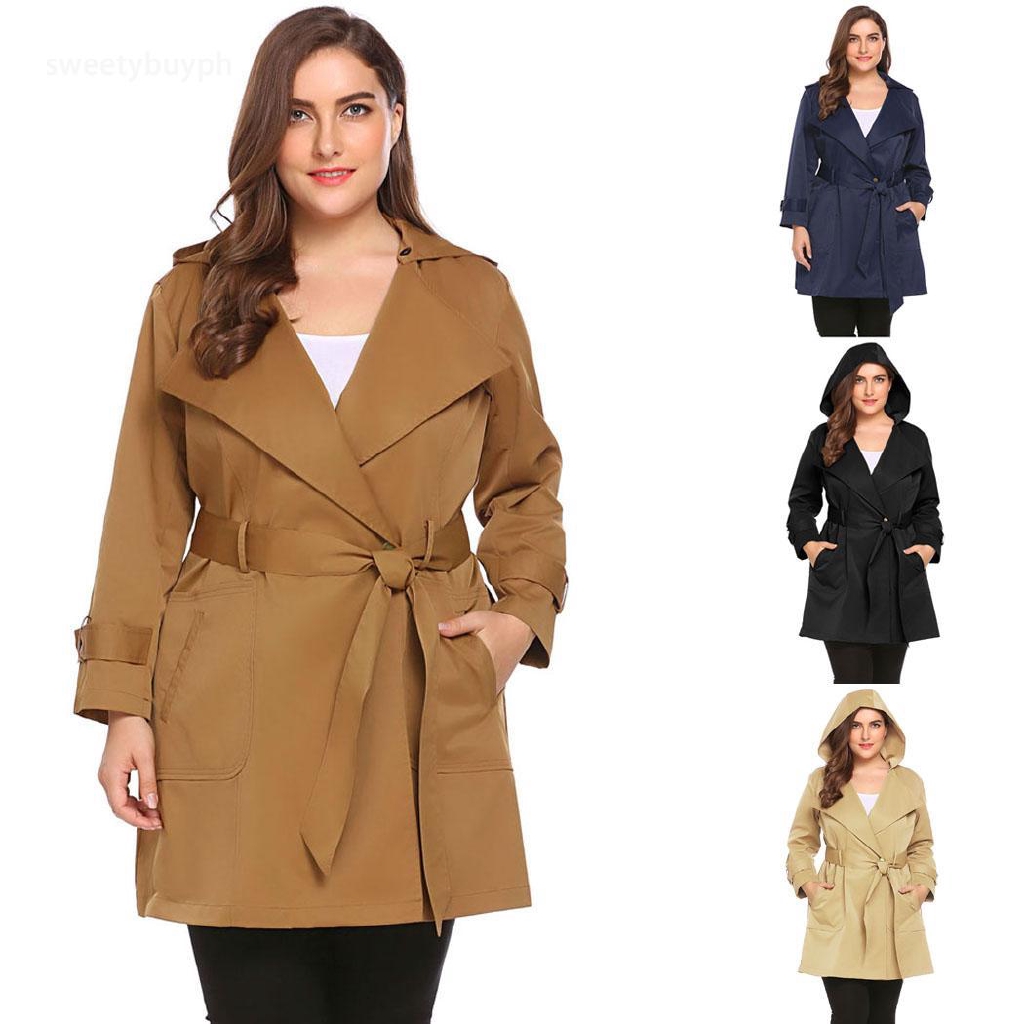 plus size maxi trench coat