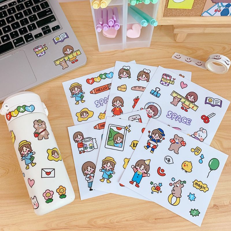 Kawaii Cute Cartoon Girl Stickers | Shopee Philippines