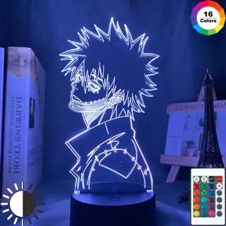 Acrylic 3d Lamp Anime My Hero Academia Dabi Led Light for Bedroom Decor