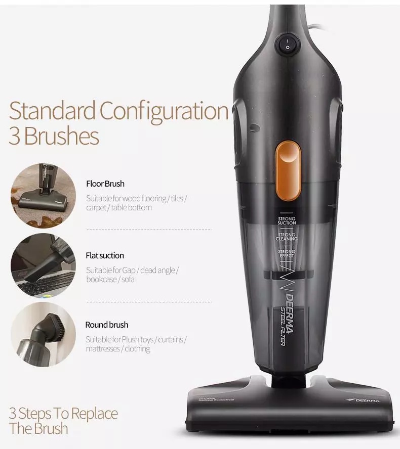 Deerma DX115C/DX118C Household Vacuum Cleaner Mini Handheld Pushrod