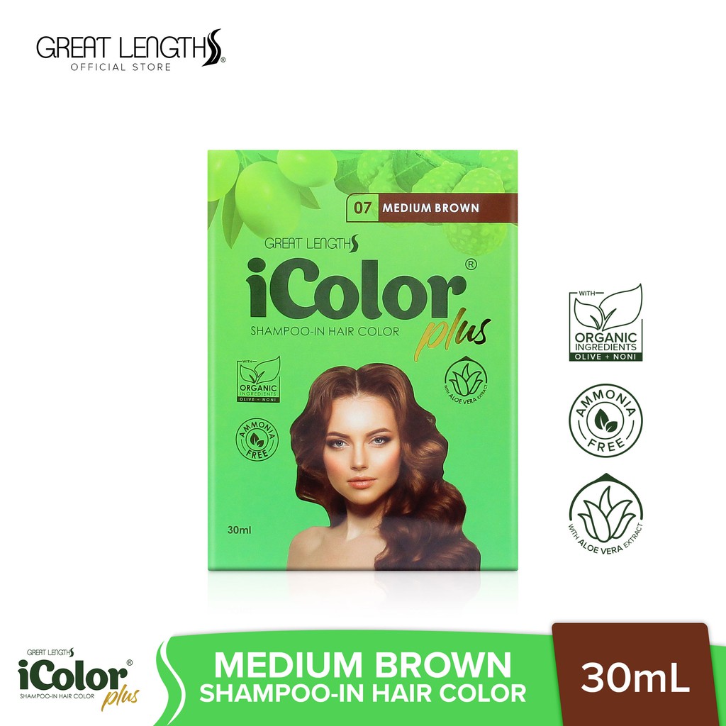 iColor Plus Shampoo-In Hair Color Medium Brown 30Ml Sachet | Shopee  Philippines