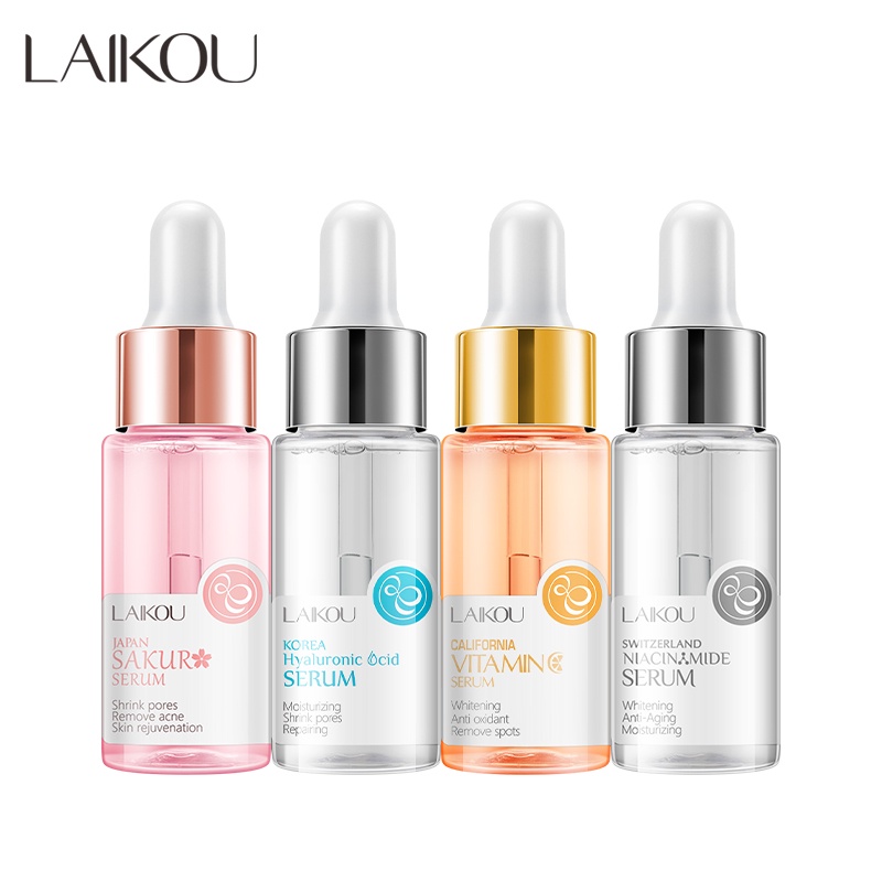 LAIKOU Natural Facial Serum For 4 Colors Sakura(Cherry blossoms) / Niacinamide / Hyaluronic Acid