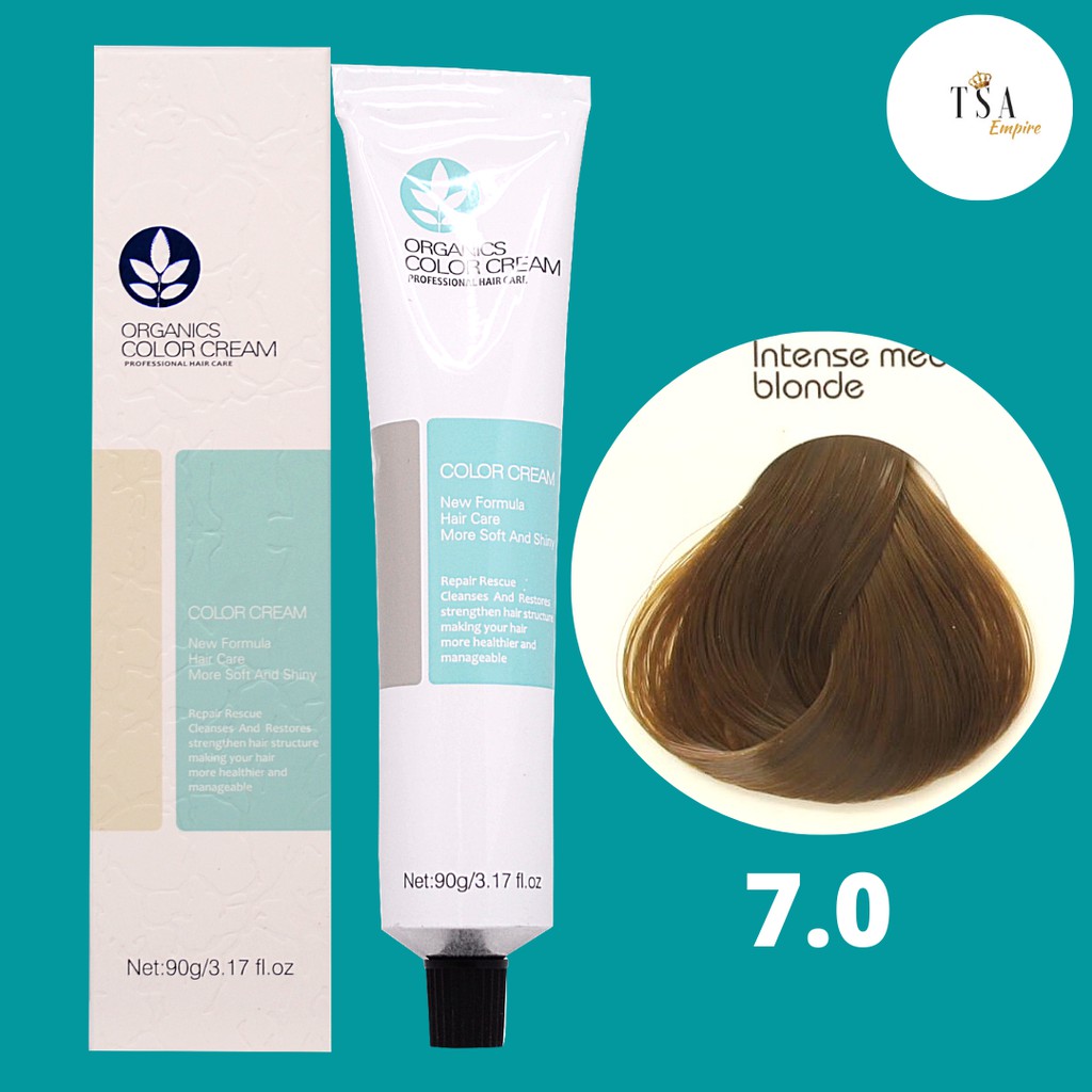 Organics Hair Color Cream 90g 7.0 Intense Medium Blonde Shopee