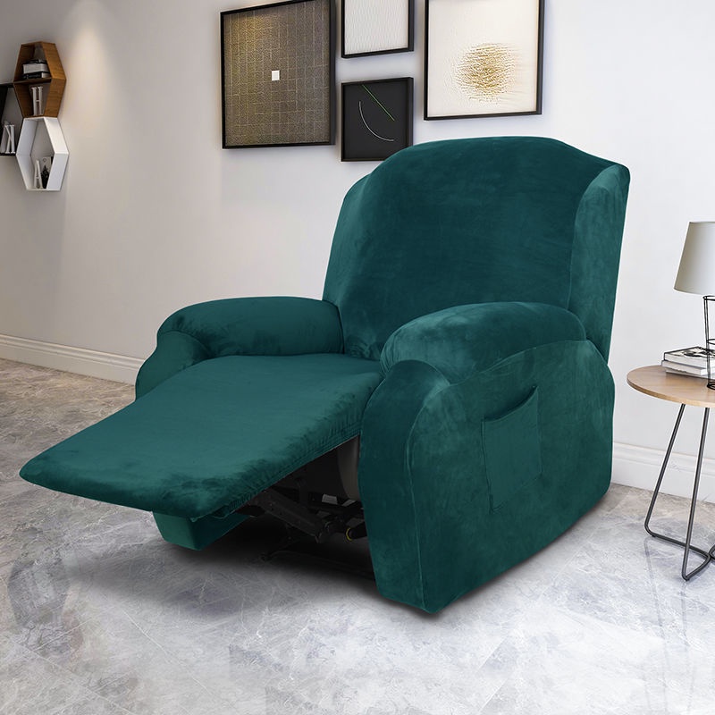 New 4 Separate Piece Thick Velvet Recliner Chair Cover Stretch Recliner