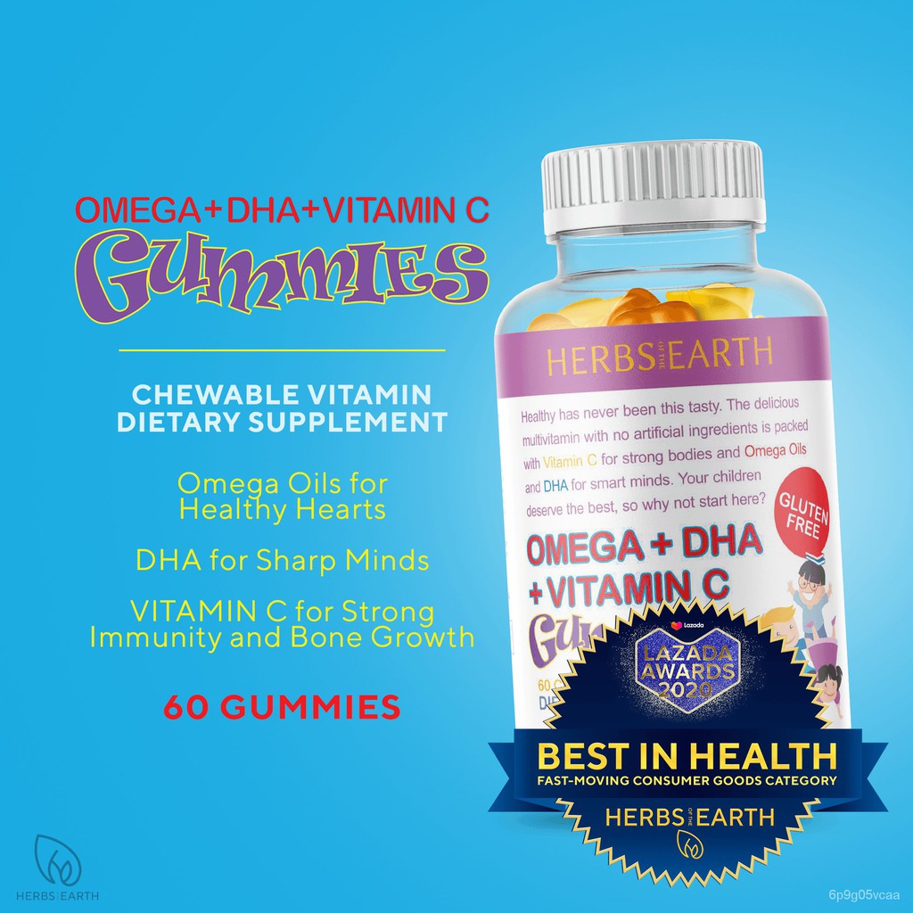 Omega 3,6,9 + DHA + Vit C w Chia Seed Gummies for KIDS! 60 Yummies