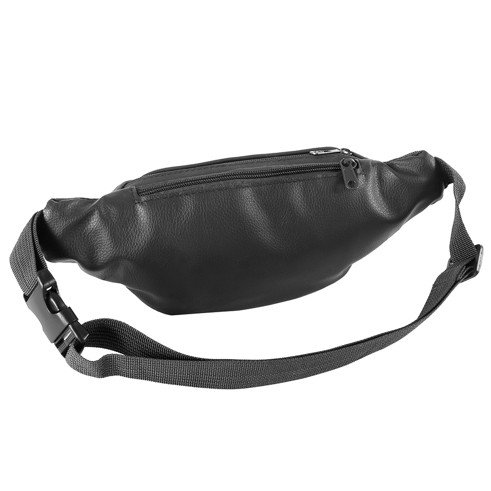 black fanny pack leather