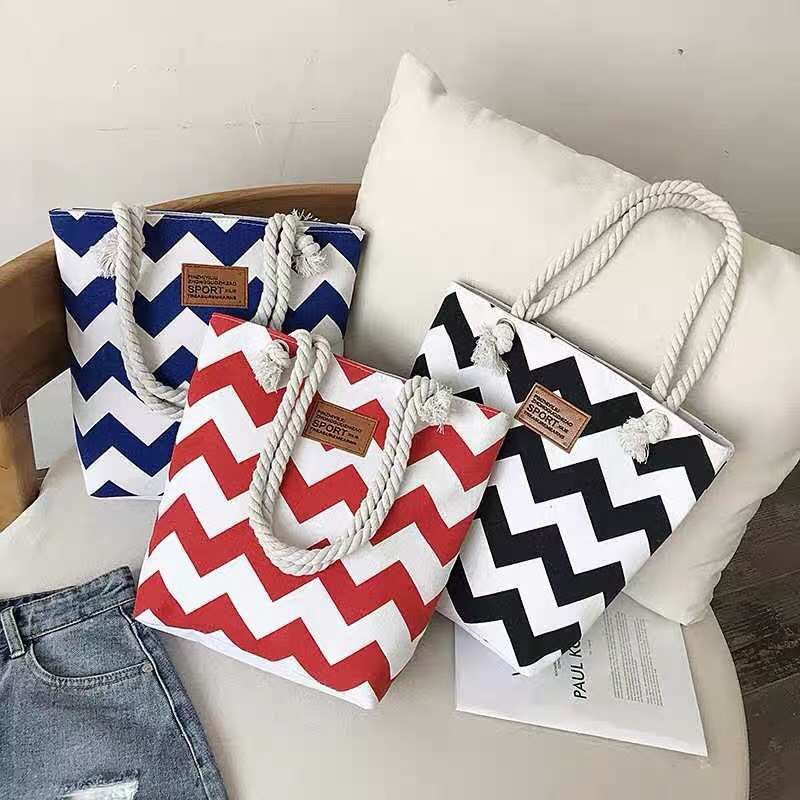 fashion korean tote bag stripes Shopee Philippines