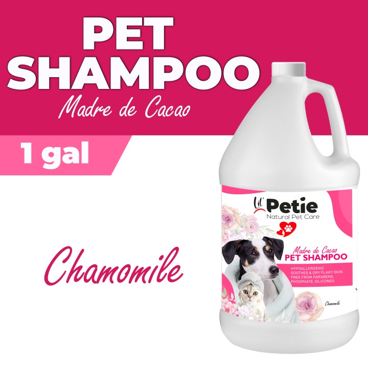(G) 3.8 Liters  Petie Pink Madre De Cacao Pet Shampoo with Aloe Vera Natural Organic #1