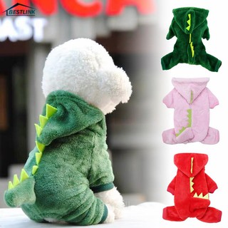 BL Dinosaur Thicken Funny Pet Dog Clothes Winter Warm Dog Pet Clothing Hoodies Sweatshirt for Small Dogs XS-XXL
