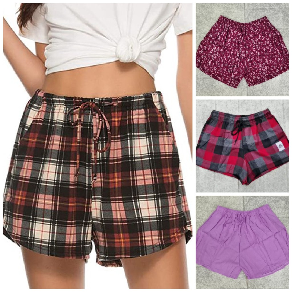 MAXXIN Taslan Checkered Sexy Shorts For Women | Shopee Philippines