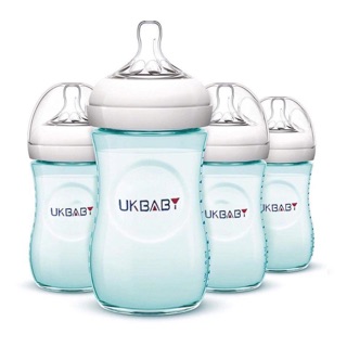 UKBABY PP Natural Milk Bottle Newborn Infant Feeding Bottle Silicone Nipple BPA Free11oz/9oz/4oz