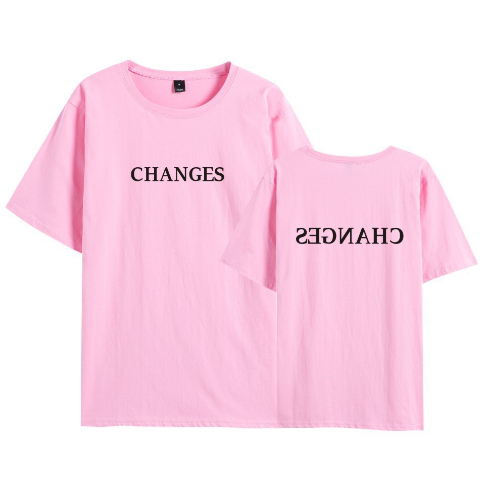 justin bieber Merchandise Printing Cute Fashion Loose Couple Short-Sleeved Summer Versatile Multi-Pic