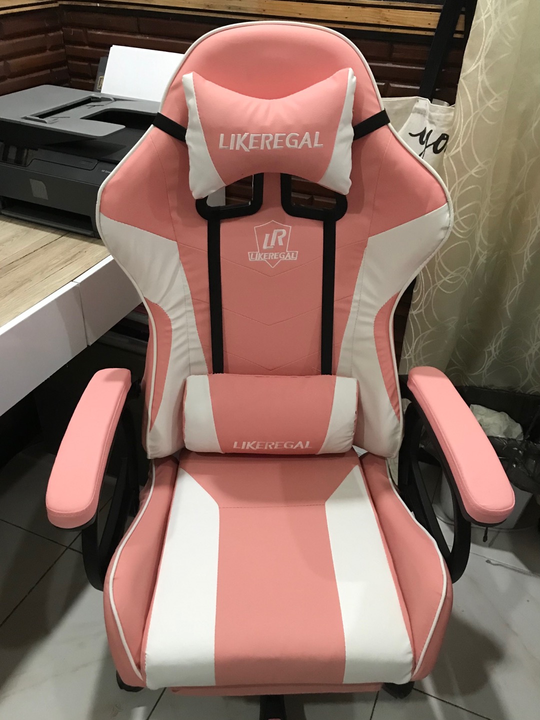 Pink-White Likeregal Leather Gaming Chair | Shopee Philippines