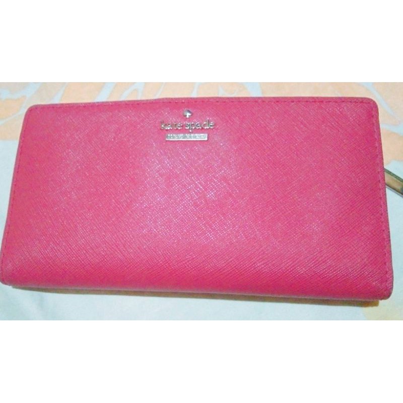 Authentic Kate Spade pink Bi-fold Semi-long Wallet | Shopee Philippines