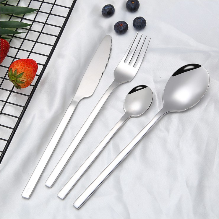 Korean Stainless Steel Silver Spoon Fork Knife Teaspoon Cutlery