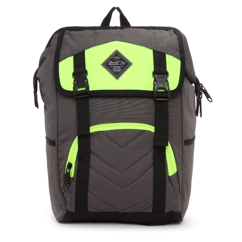 fluorescent green backpack