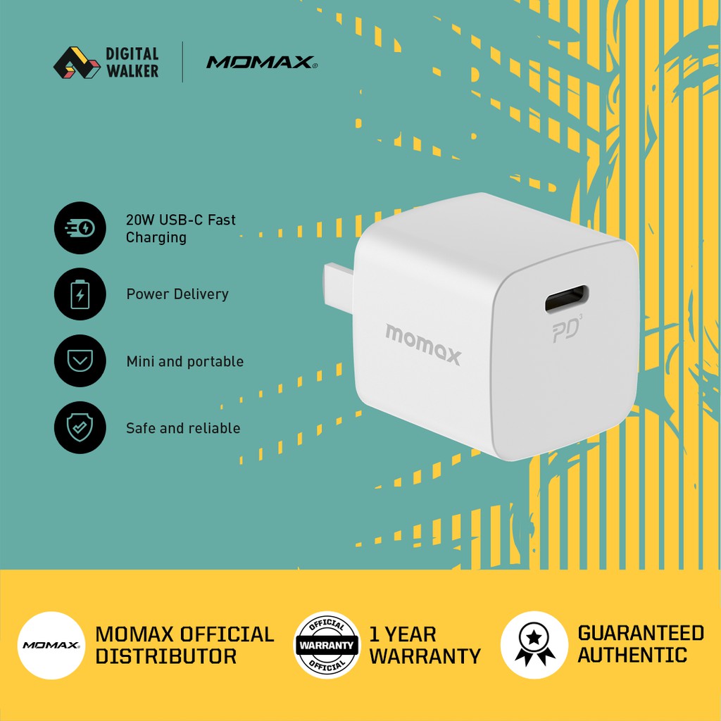 Momax One Plug 20W mini USBC Wall Charger White Shopee Philippines