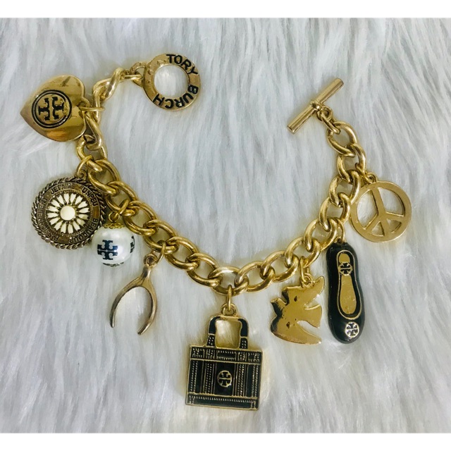 Tory Burch ladies gold charm bracelet | Shopee Philippines