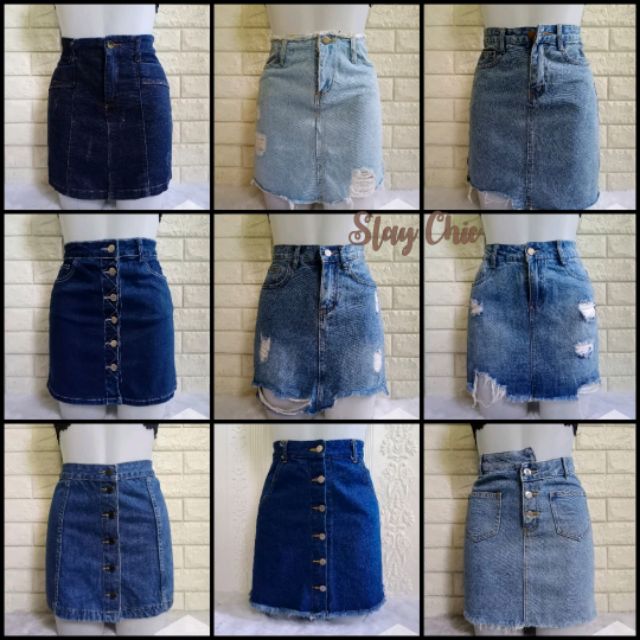 shopee denim skirt