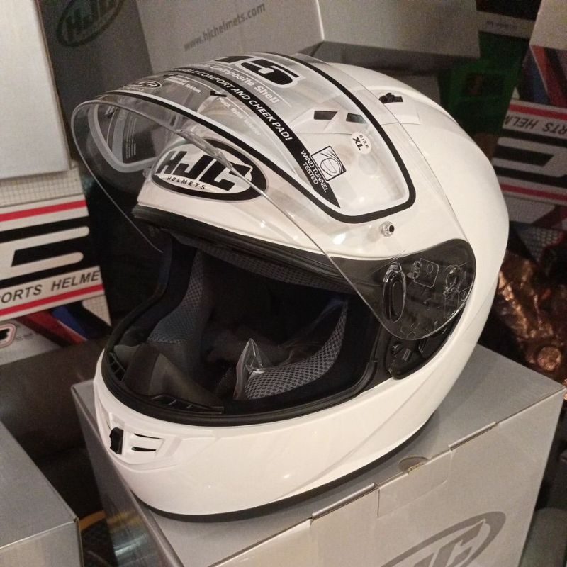 full face helmet motard W/ visor CS-15 WHITE (HJC)#2 | Shopee Philippines
