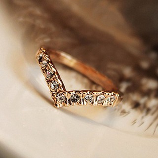 New Korean Hot Sale V Shaped Bow Ring Full Diamond Ring Small Jewelry Wholesale Shopee Philippines