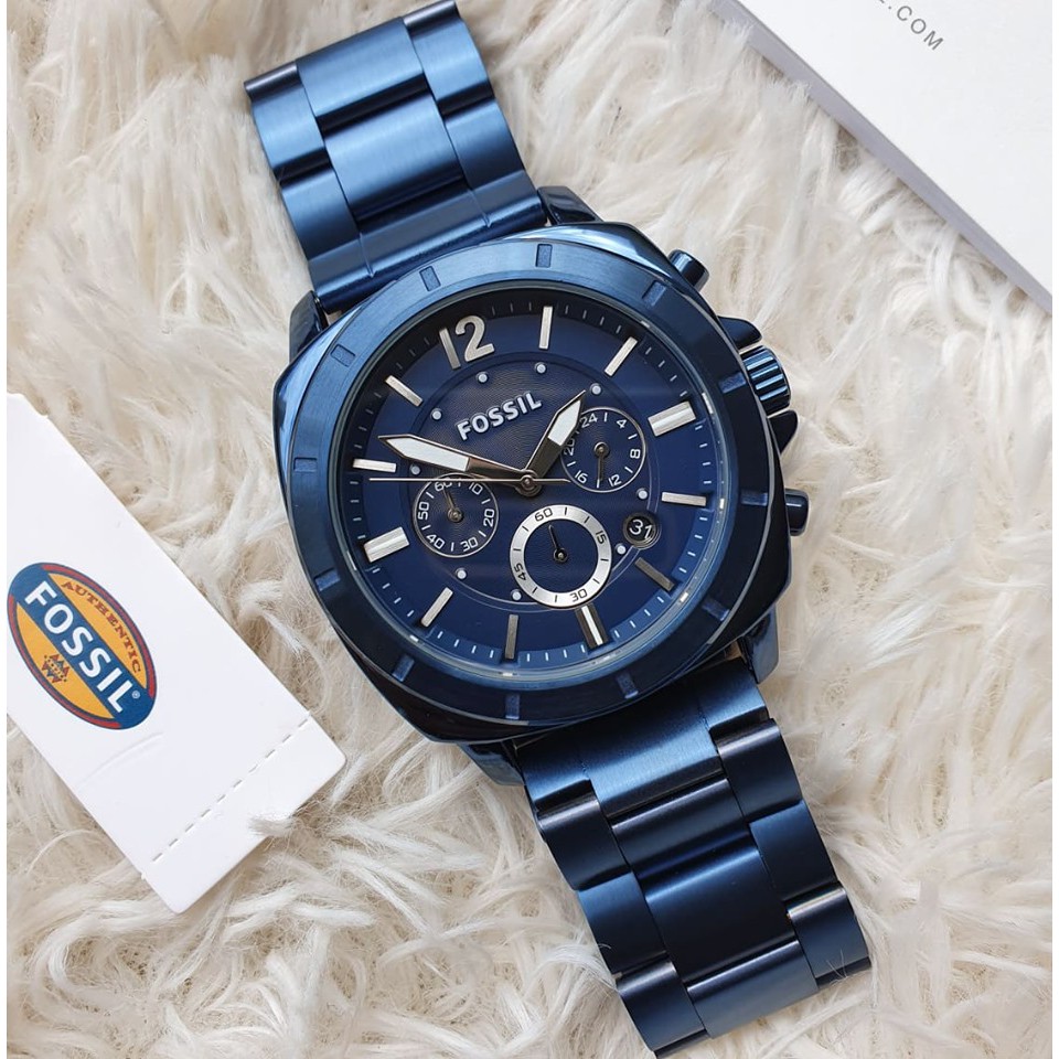 blue metal watch