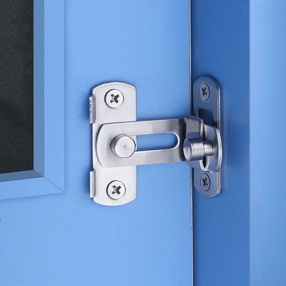 Drawer Sliding Door Lock Hook Latch Security Stainless Steel 90
