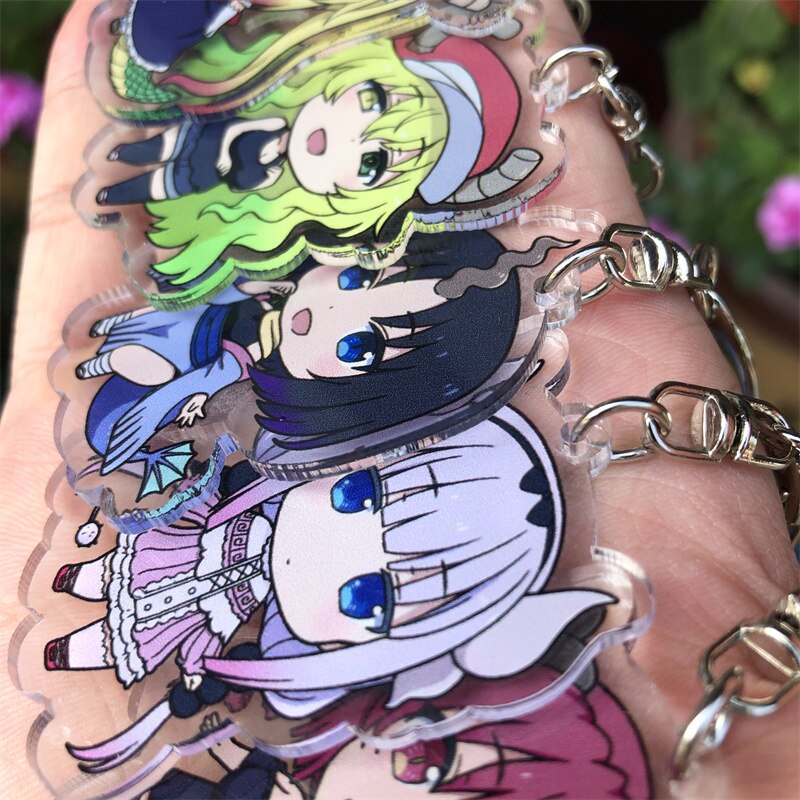 Miss Kobayashi's Dragon Maid Tohru KannaKamui Keychain Cosplay Anime Accessories Backpack Pendant Badge Christmas Gifts