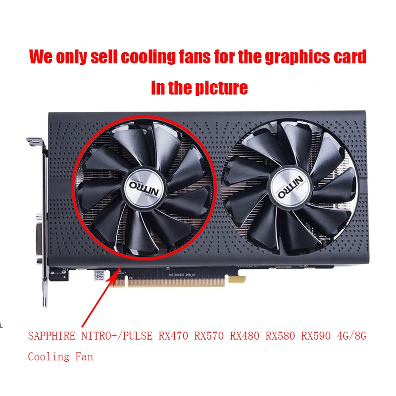 RX580 FD10015M12D inRobert 95mm Video Card Cooling Fan Replacement for Sapphire Nitro RX480 RX470 RX570 