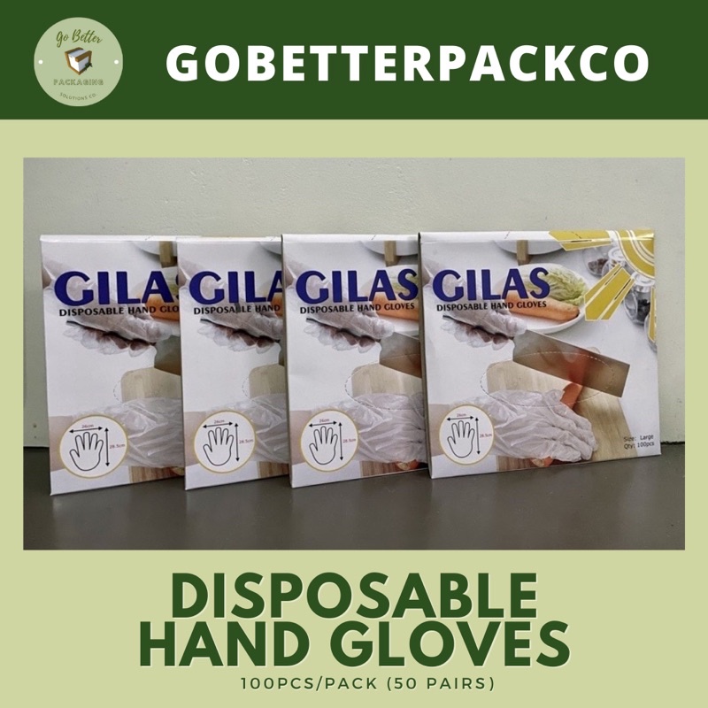 Disposable Plastic Hand Gloves (100pcs/pack) Shopee Philippines