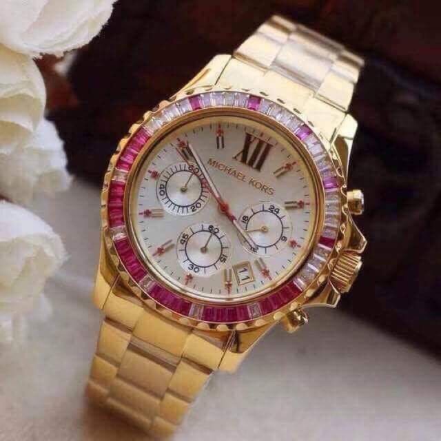 mk pink watch