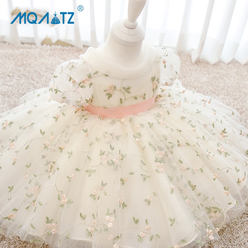 MQATZ Flower First Birthday Dress For Baby Girl Clothes Lace Princess